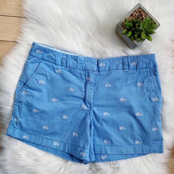 Cambridge Blue embroidered bicycle cotton shorts